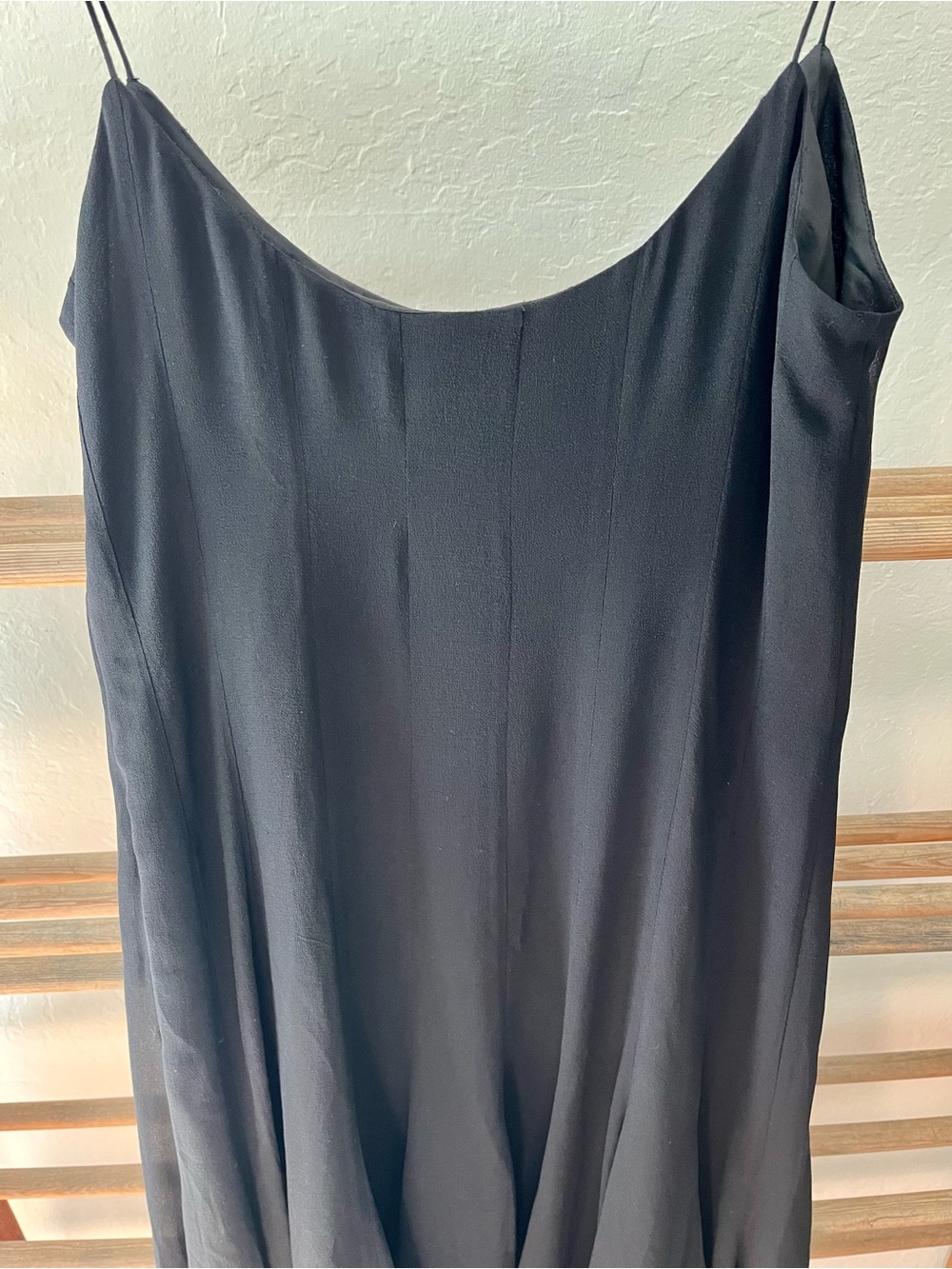 100% Silk Flirty Little Black Dress with Spaghetti Straps - Picture 7 of 10